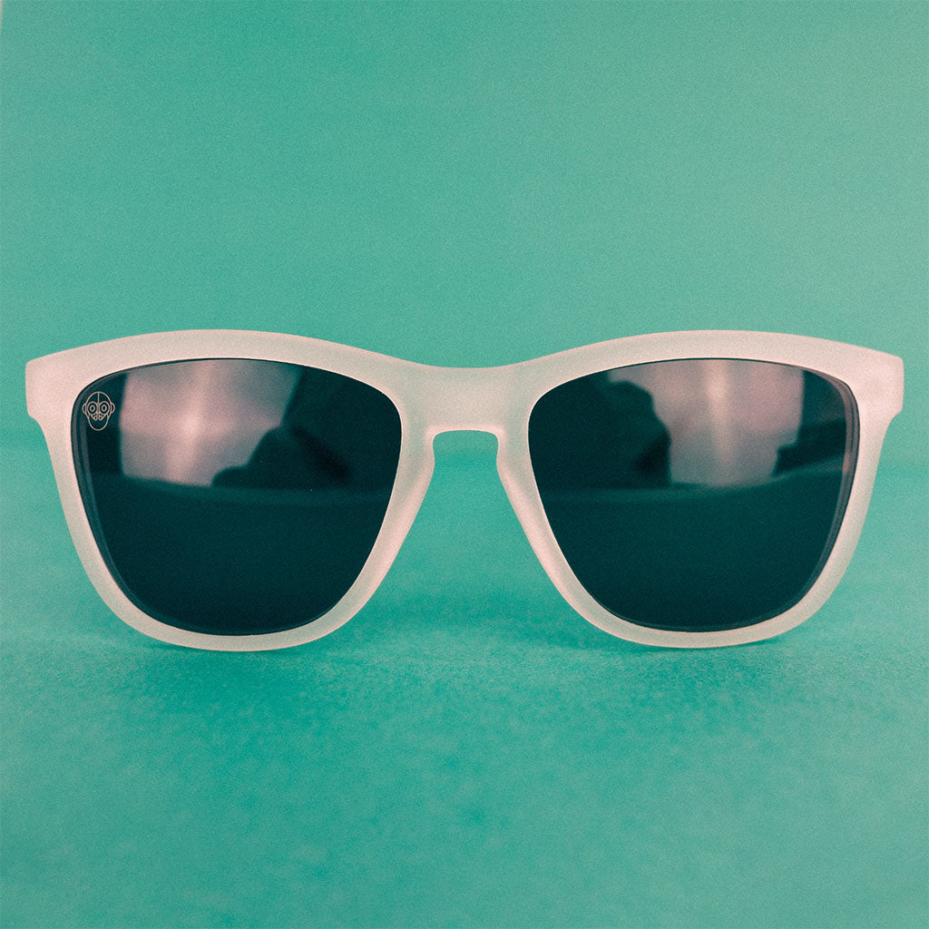 A.P.E. Optics Elwood Sunglasses (Matte Frosted White w/Polarised Lens)