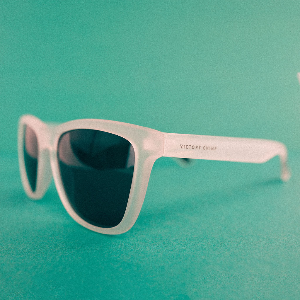 A.P.E. Optics Elwood Sunglasses (Matte Frosted White w/Polarised Lens)