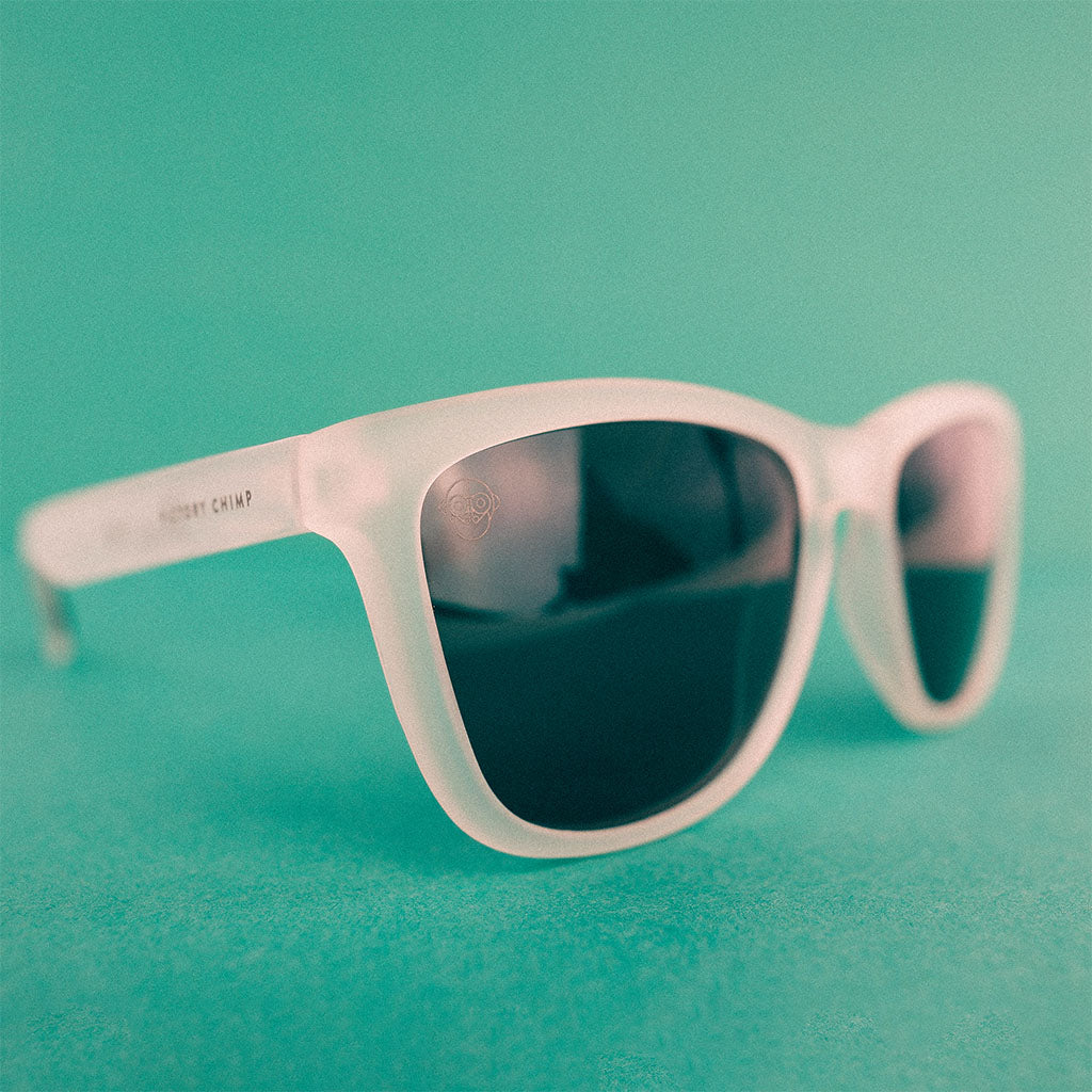 A.P.E. Optics Elwood Sunglasses (Matte Frosted White w/Polarised Lens)