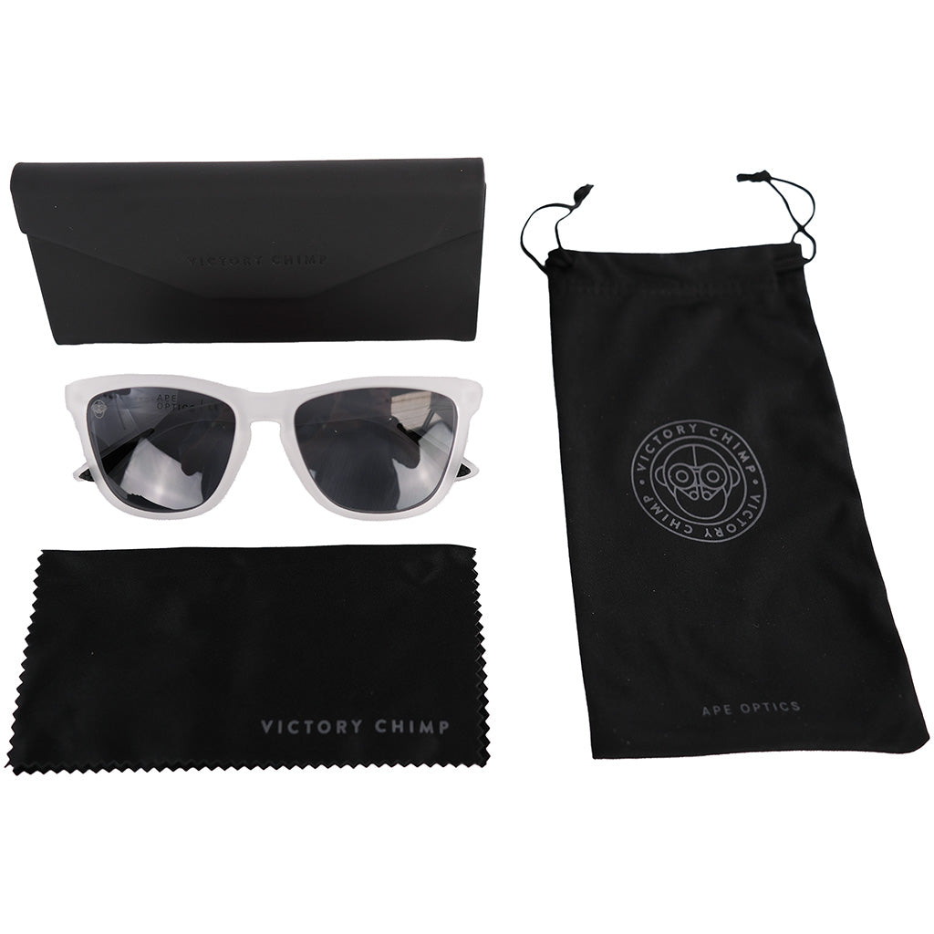 A.P.E. Optics Elwood Sunglasses (Matte Frosted White w/Polarised Lens)