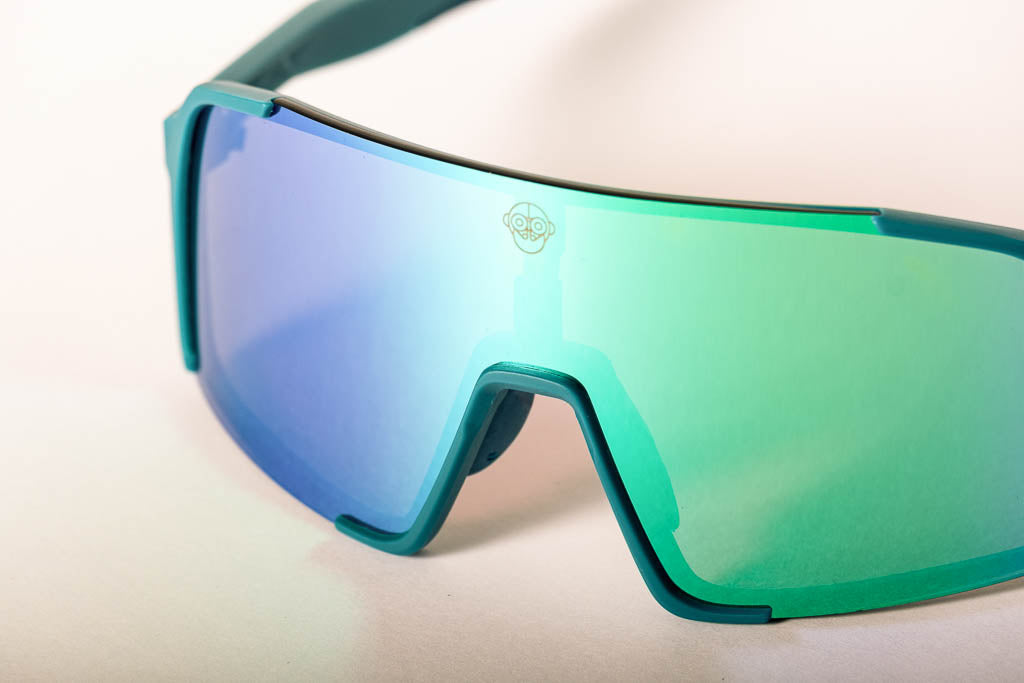 A.P.E. Optics Vega Evo Cycling Sunglasses (Matte Teal w/ Blue/Green Lens)