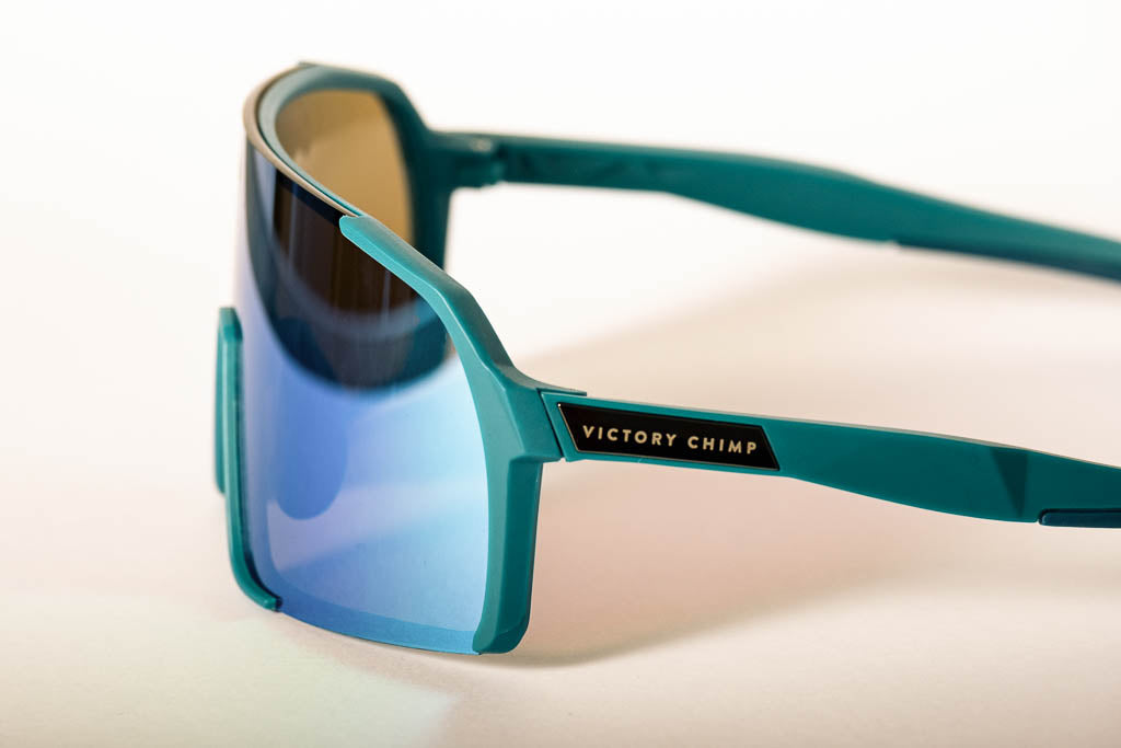 A.P.E. Optics Vega Evo Cycling Sunglasses (Matte Teal w/ Blue/Green Lens)