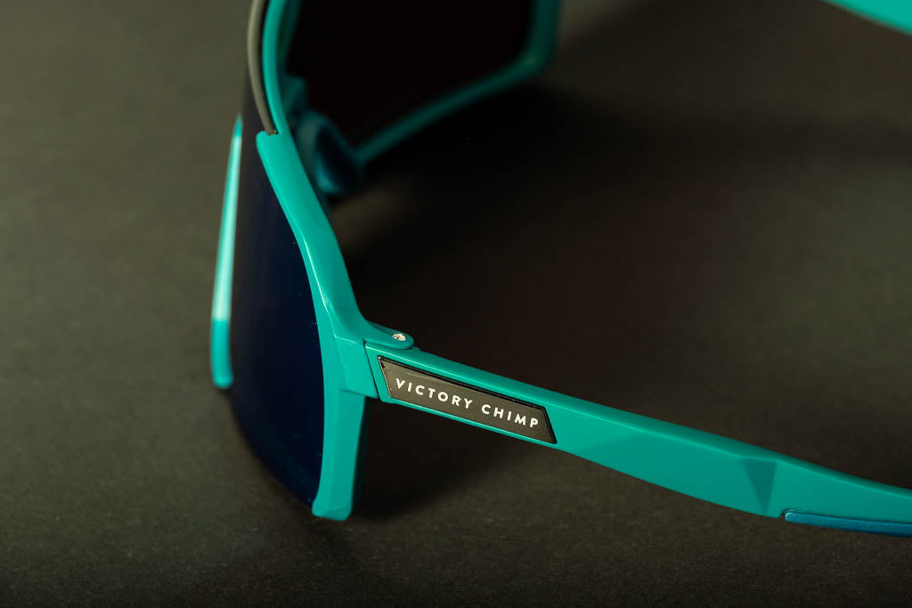 A.P.E. Optics Vega Evo Cycling Sunglasses (Matte Teal w/ Blue/Green Lens)