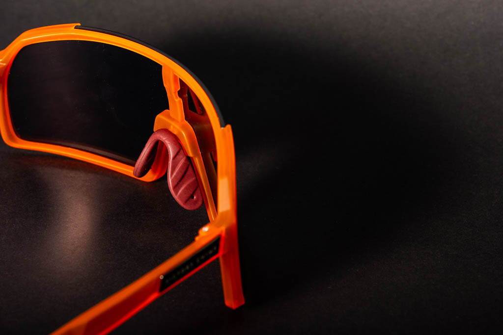 A.P.E. Optics Vega Evo Cycling Sunglasses (Matte Translucent Orange w/ Flame Lens)