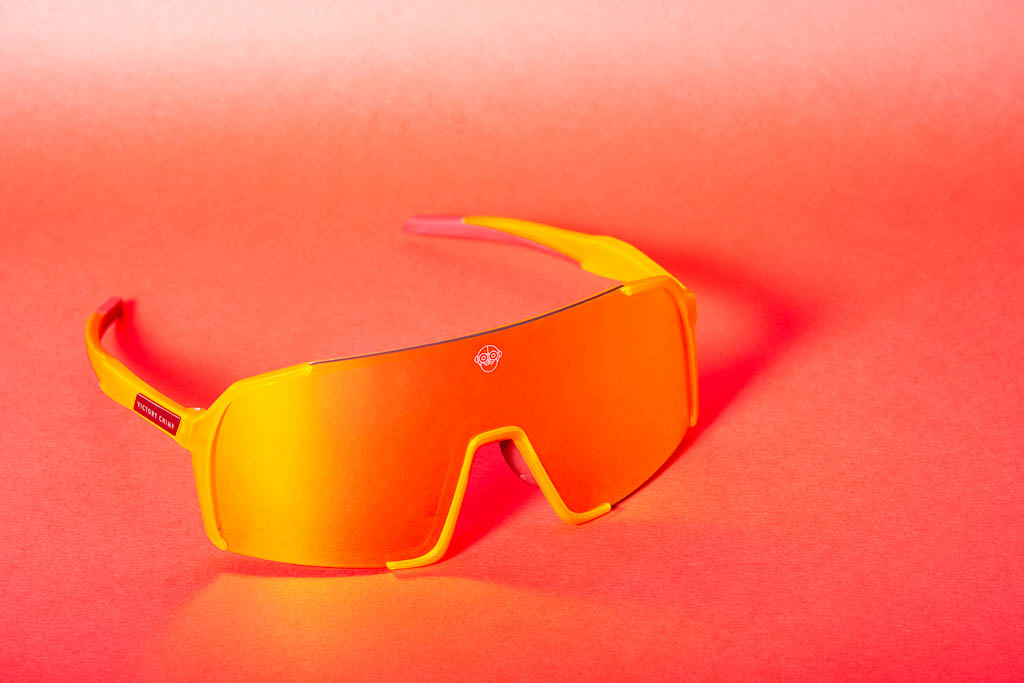 A.P.E. Optics Vega Evo Cycling Sunglasses (Matte Translucent Orange w/ Flame Lens)