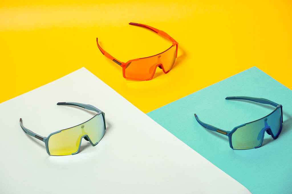 A.P.E. Optics Vega Evo Cycling Sunglasses (Matte Teal w/ Blue/Green Lens)