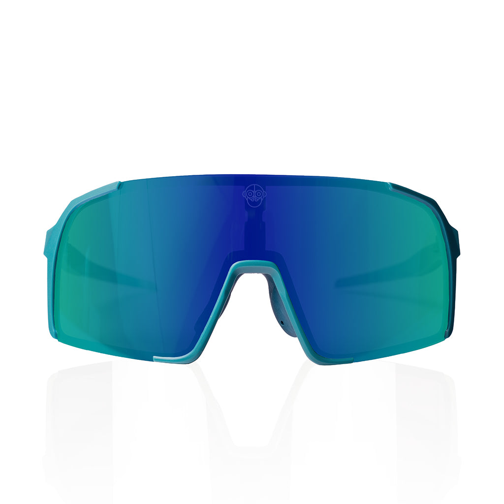 A.P.E. Optics Vega Evo Cycling Sunglasses (Matte Teal w/ Blue/Green Lens)