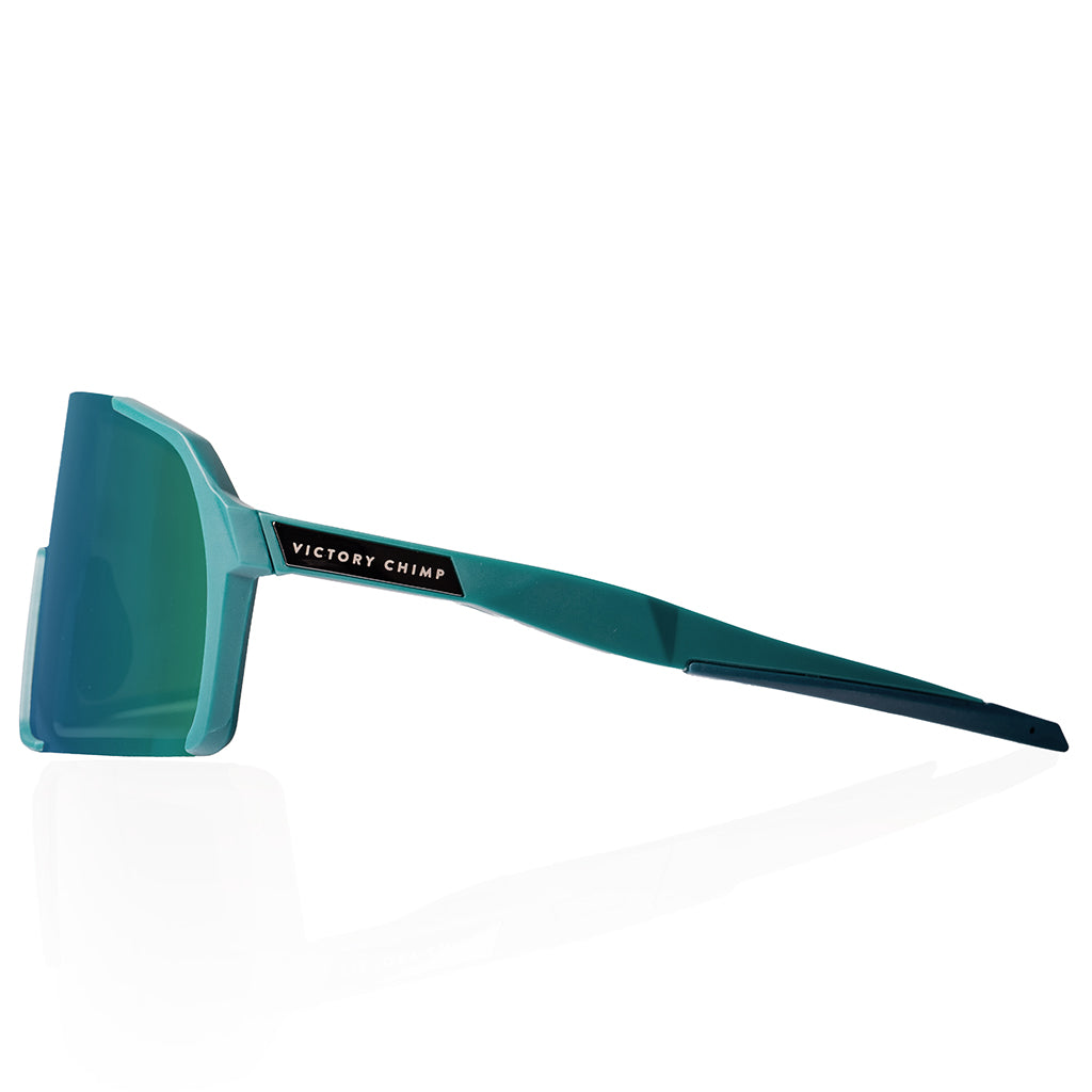 A.P.E. Optics Vega Evo Cycling Sunglasses (Matte Teal w/ Blue/Green Lens)