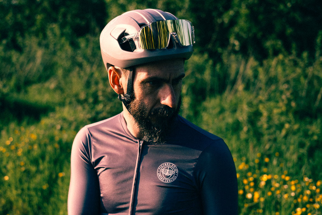 A.P.E. Optics Vega Evo Cycling Sunglasses (Polished Crystal Clear w/ Yellow/Green Lens)