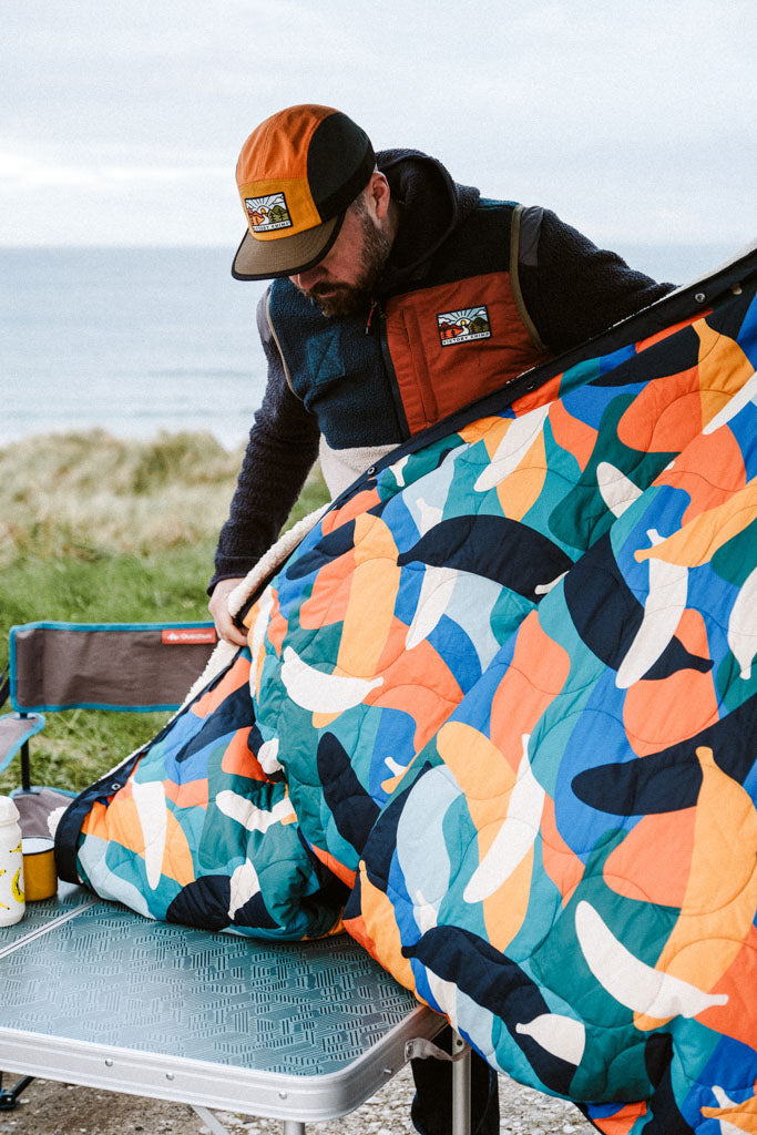 Banana Camo Recycled Sherpa Fleece Blanket