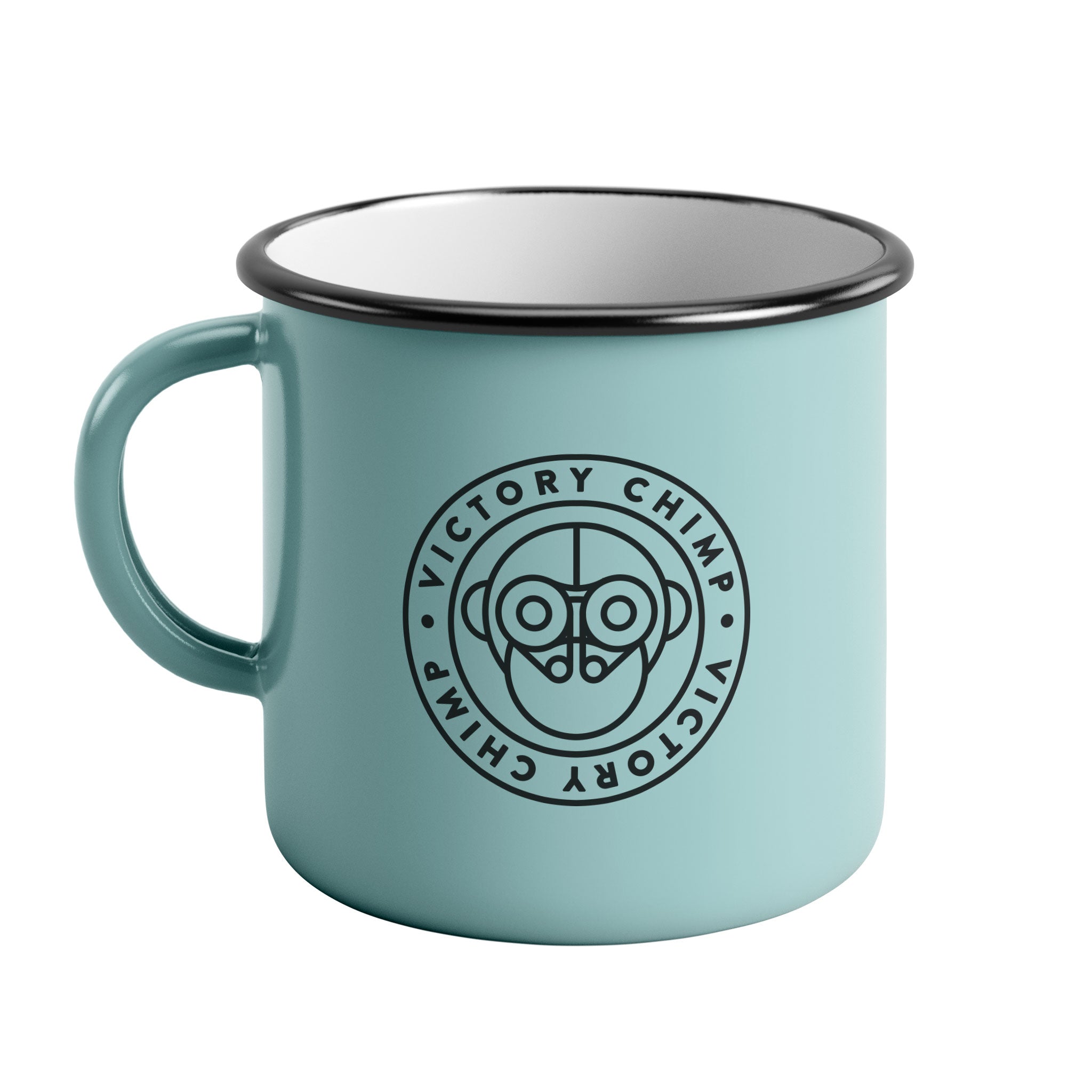 Victory Chimp Enamel Mug (Light Blue) - Victory Chimp