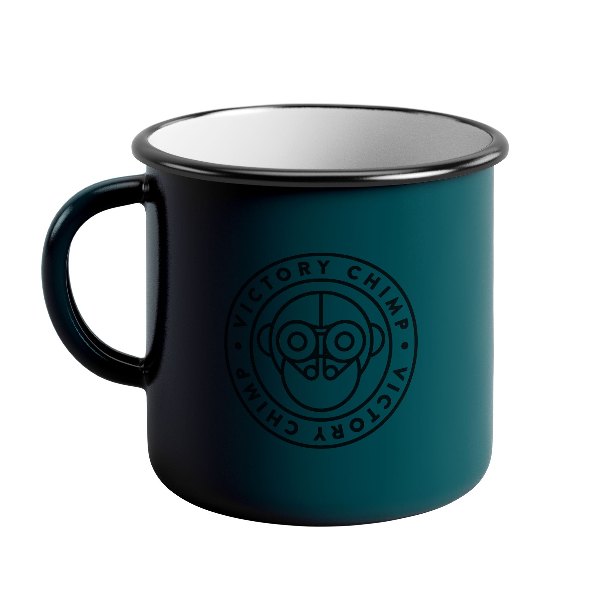 Victory Chimp Enamel Mug (Teal) - Victory Chimp