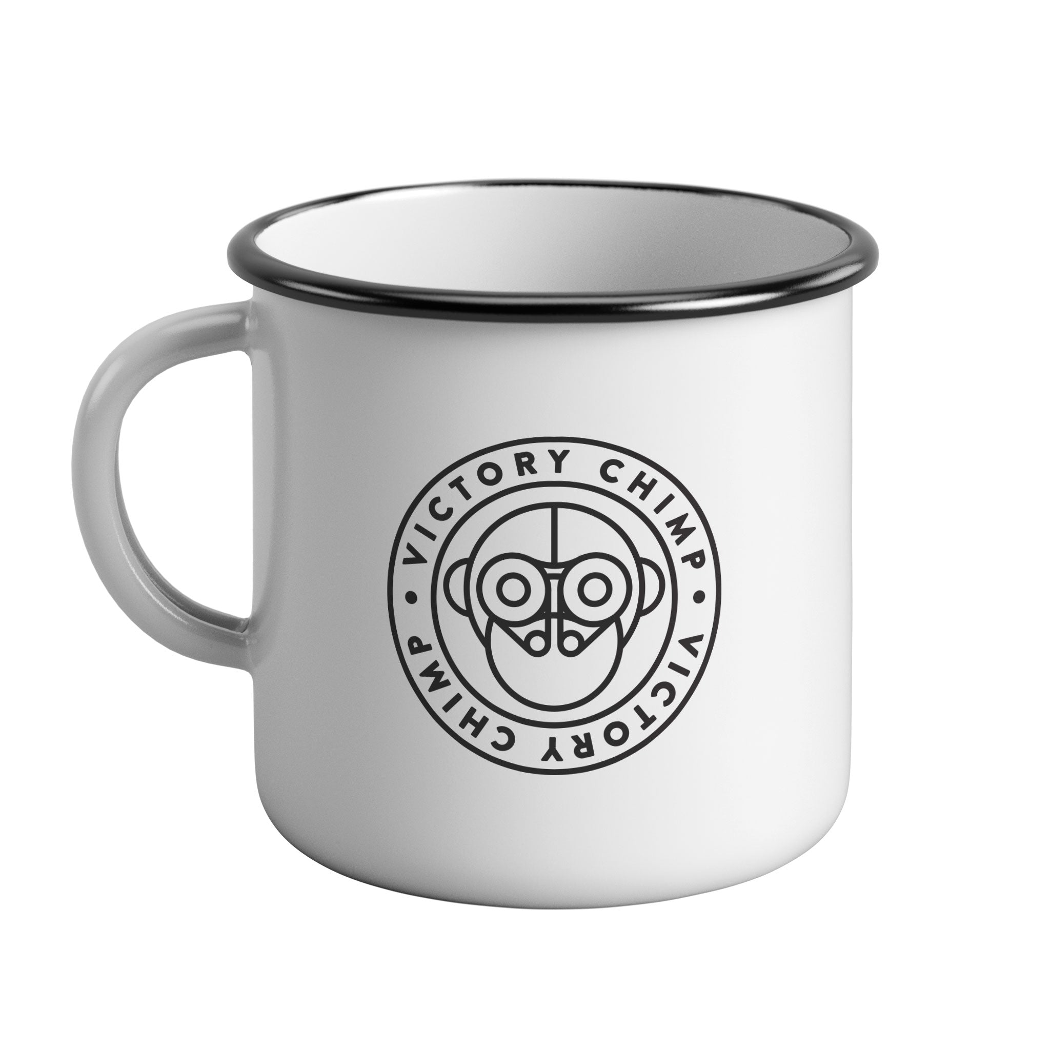 Victory Chimp Enamel Mug (White)