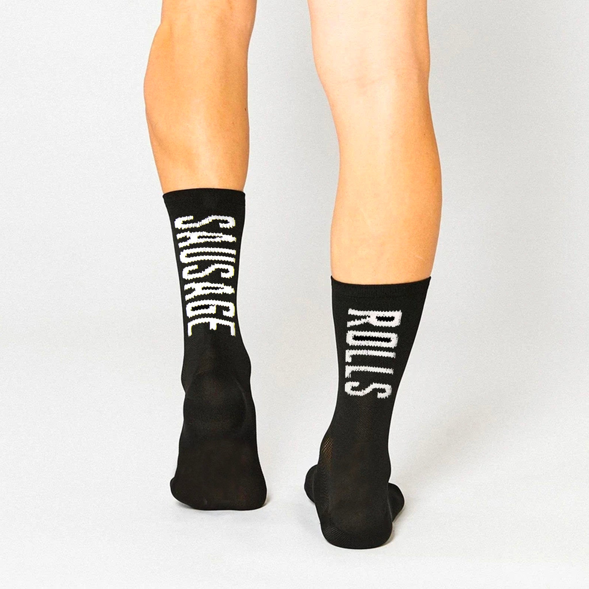 Sausage Rolls High Top Socks (Black)