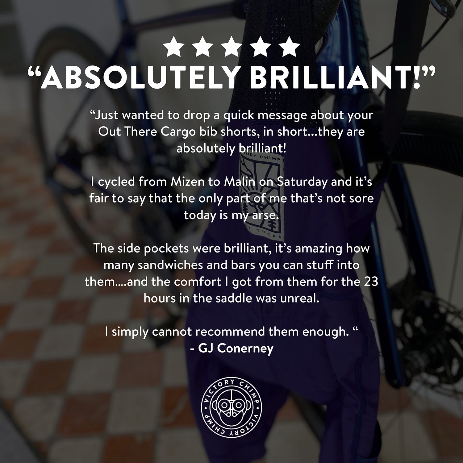 Out There Cargo Bib Shorts (Navy) | Cycling Shorts Men | Victory Chimp