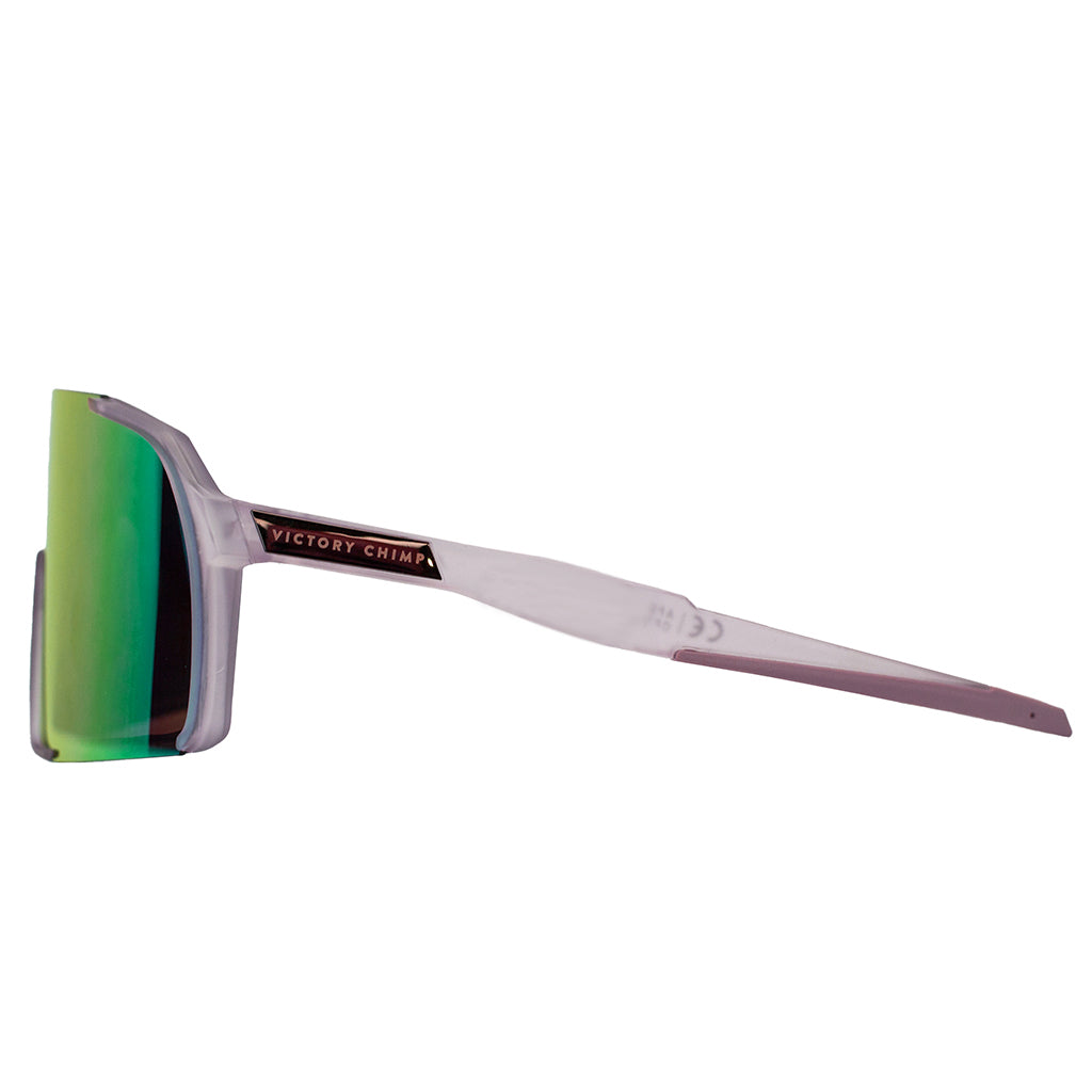 A.P.E. Optics Vega Evo Cycling Sunglasses (Matte Translucent Heather w/ Jet Fuel Lens)