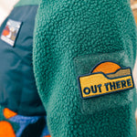 Out There Hooded Recycled Sherpa Fleece Jacket (Banana Camo Forest/Orange)