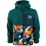 Out There Hooded Recycled Sherpa Fleece Jacket (Banana Camo Forest/Orange)