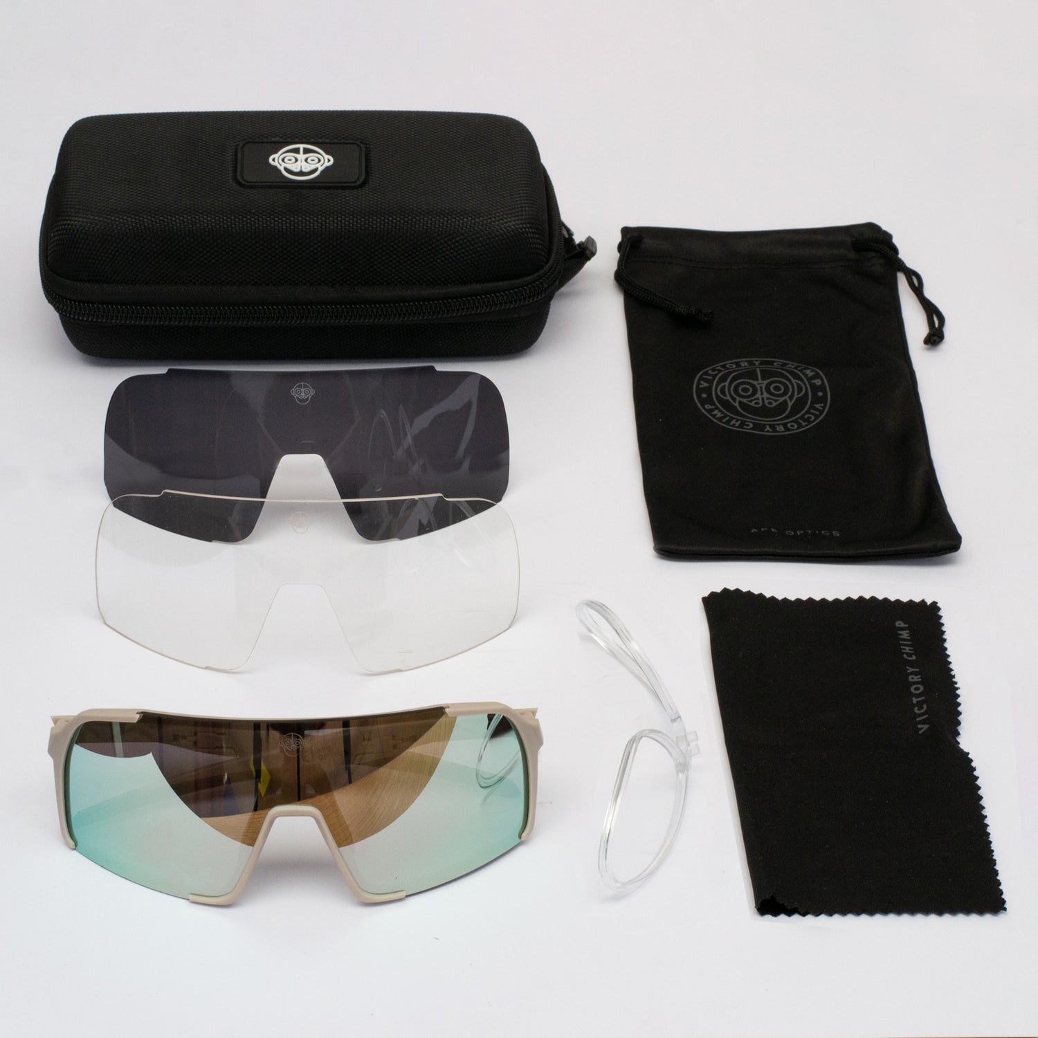 A.P.E. Optics Vega Evo Sunglasses (Matte Bone w/ Rose Gold Mirror Lens)