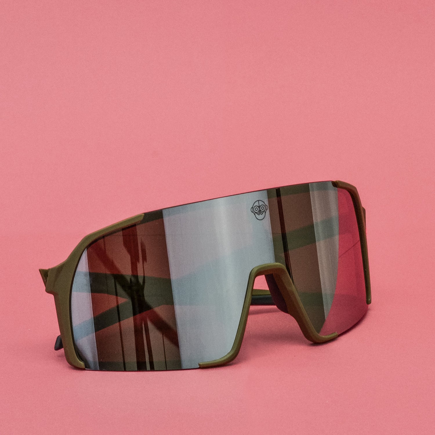 A.P.E. Optics Vega Evo Sunglasses (Matte Olive w/ Silver Mirror Lens)