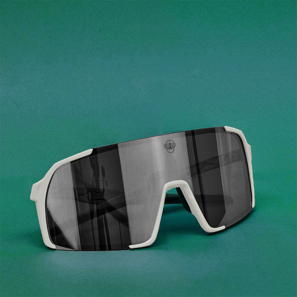 A.P.E. Optics Vega Evo Cycling Sunglasses (Matte White w/ Silver Lens)