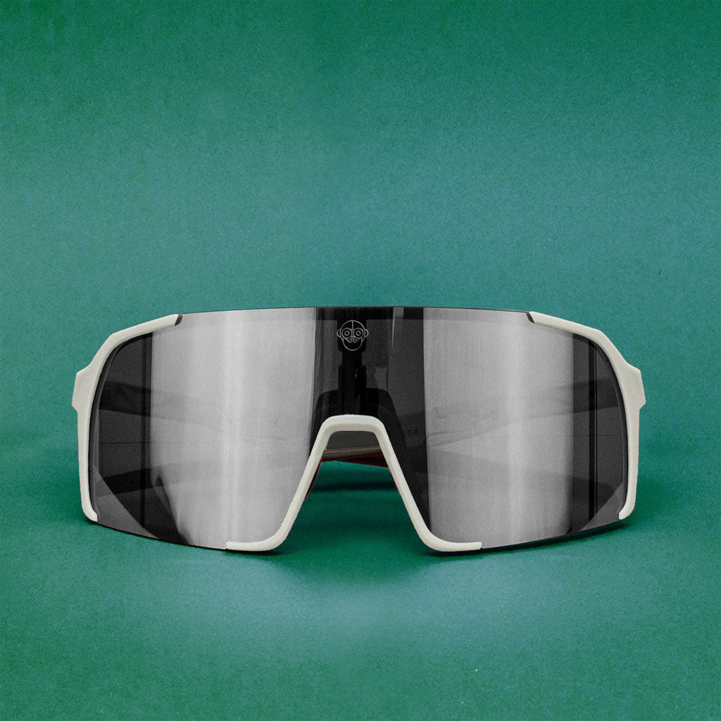 A.P.E. Optics Vega Evo Cycling Sunglasses (Matte White w/ Silver Lens)