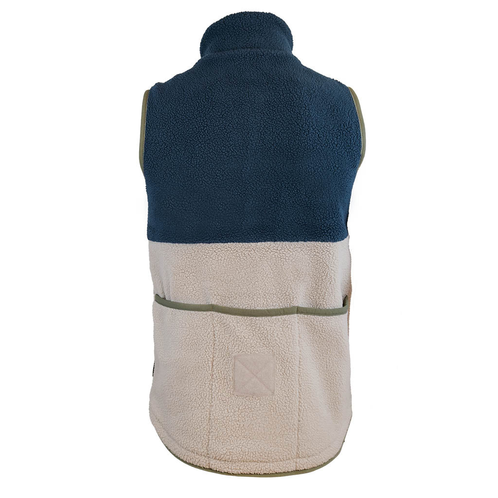 Out There Recycled Sherpa Fleece Gilet (Navy/Sand)