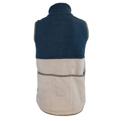 Out There Recycled Sherpa Fleece Gilet (Navy/Sand)