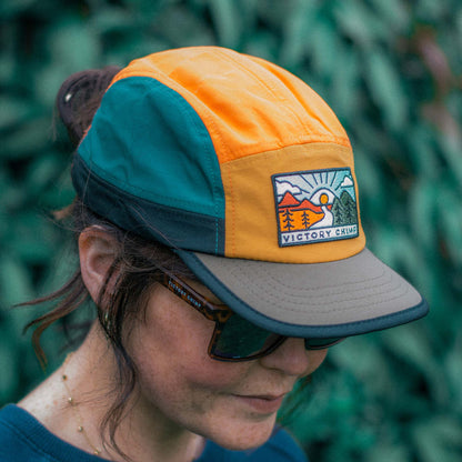 Out There 5 Panel Trail Cap - Sunlit Forest