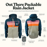 Out There Unisex Packable Rain Jacket (Sunset)