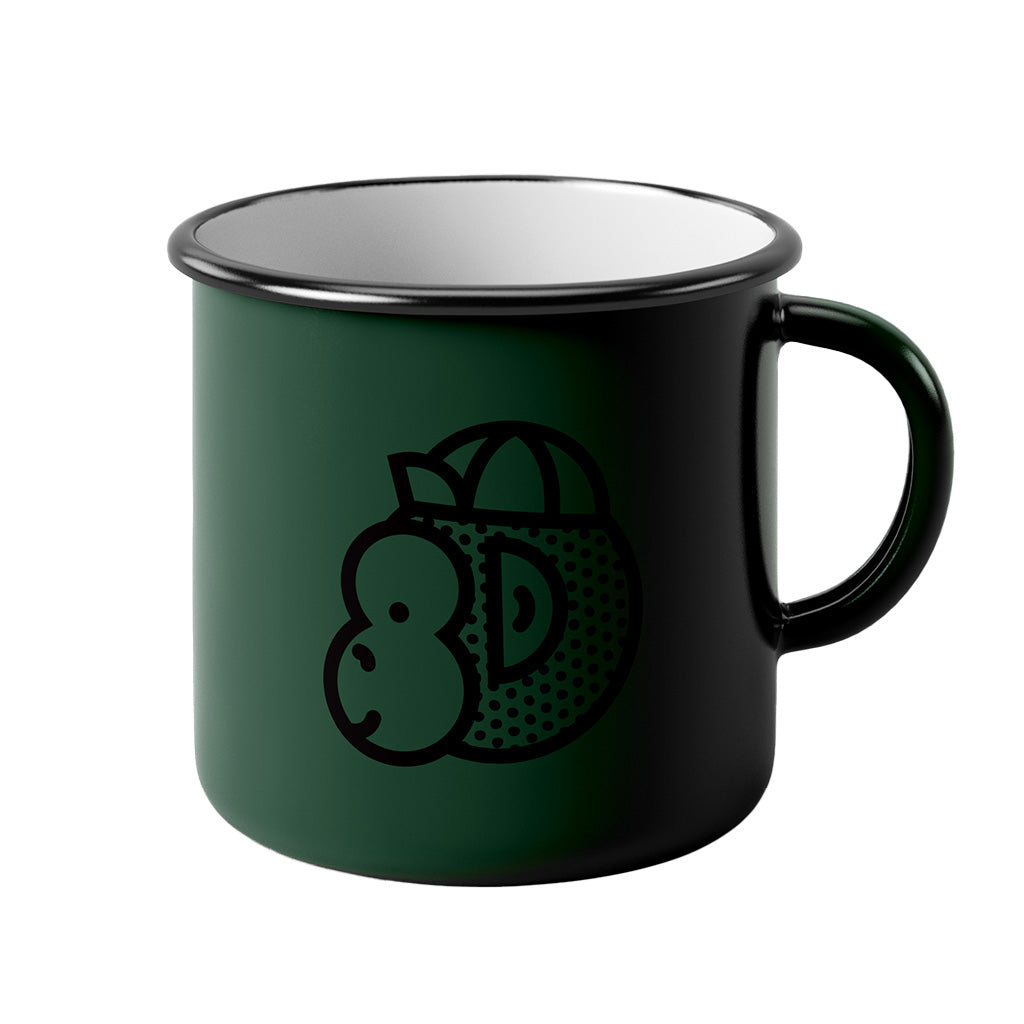 Victory Chimp Enamel Mug (Forest Green)