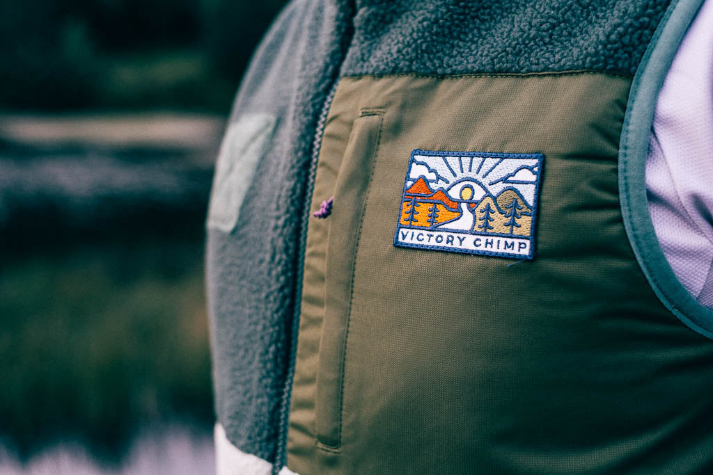 Out There Recycled Sherpa Fleece Gilet (Forest/Pistachio)