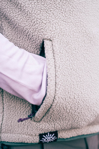 Out There Recycled Sherpa Fleece Gilet (Forest/Pistachio)