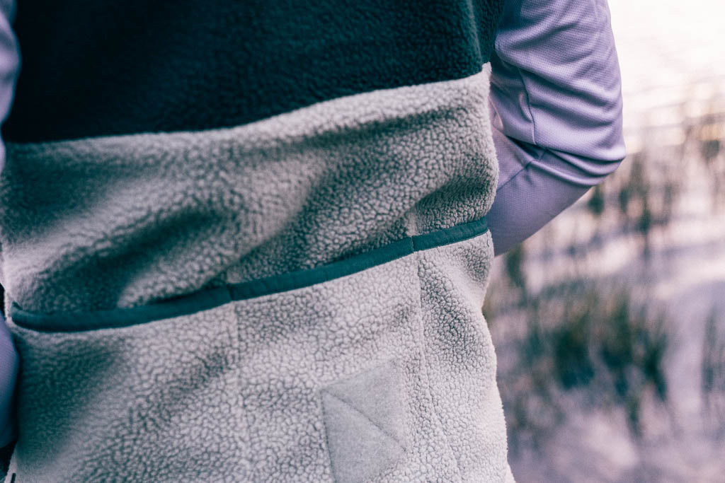 Out There Recycled Sherpa Fleece Gilet (Forest/Pistachio)