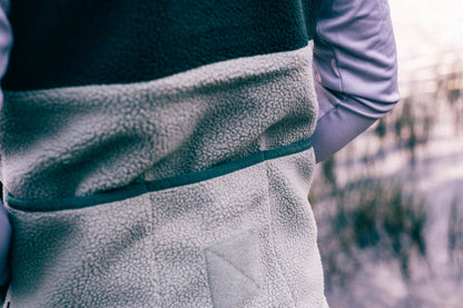 Out There Recycled Sherpa Fleece Gilet (Forest/Pistachio)