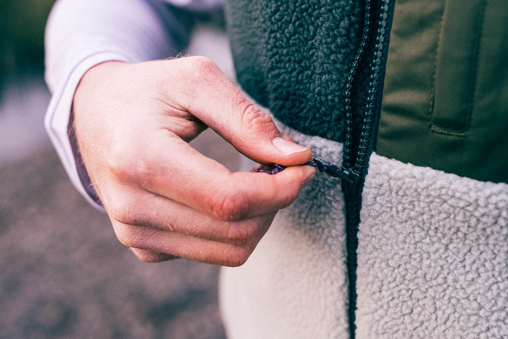 Out There Recycled Sherpa Fleece Gilet (Forest/Pistachio)