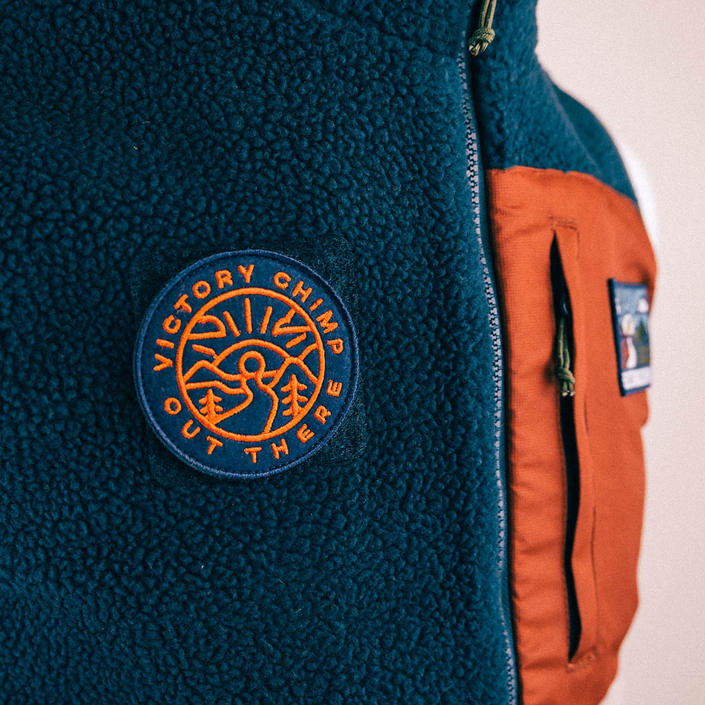 Out There Recycled Sherpa Fleece Gilet (Navy/Sand)