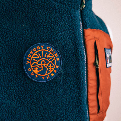 Out There Recycled Sherpa Fleece Gilet (Navy/Sand)