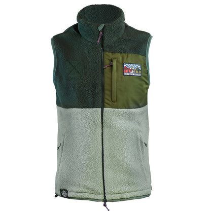 Out There Recycled Sherpa Fleece Gilet (Forest/Pistachio)